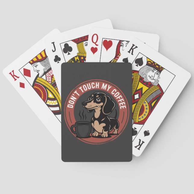 Dachshund Do Not Touch My Coffee Poker Cards (Back)