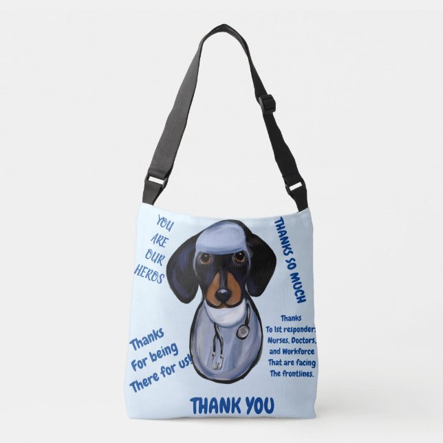 DACHSHUND  DOCTOR CROSSBODY BAG (Front)