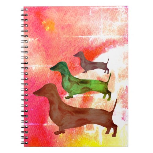 Dachshund Dog Abstract Art Illustration Notebook