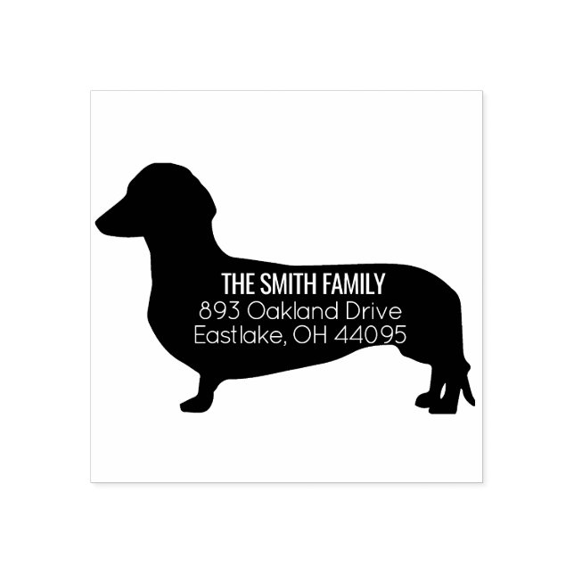 Dachshund Dog Address Stamp (Imprint)