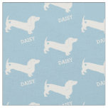 Dachshund Dog and Heart with Name Fabric