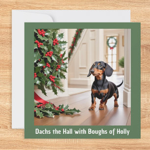 Dachshund Dog Animal Humor Funny Christmas Holiday Card