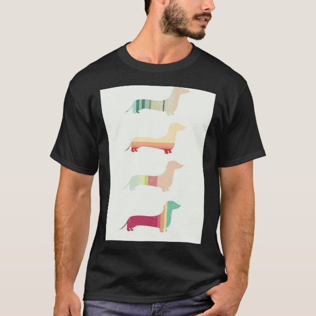 Dachshund Dog Art Popart T-Shirt (Front)