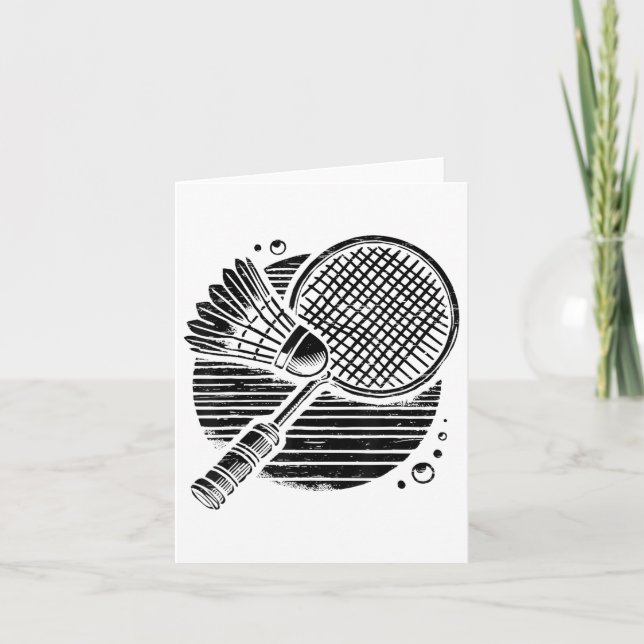 Dachshund Dog Badminton Player Shuttle  Card (Front)