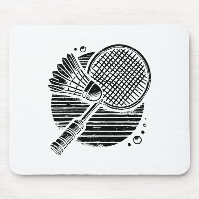 Dachshund Dog Badminton Player Shuttle  Mouse Pad (Front)