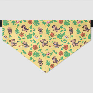 Dachshund Dog Bandana Cute Summer Floral Pet Collar