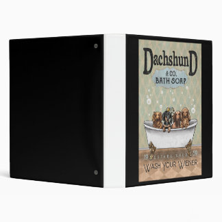 Dachshund Dog Bath Soap 3 Ring Binder