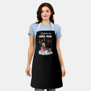 Dachshund Dog Believe in Santa Paws Holiday Apron