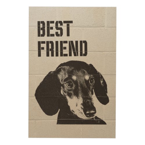 Dachshund Dog Best Friend Graffiti Wood Wall Art