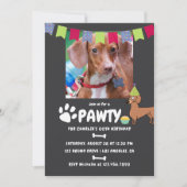 Dachshund Dog Birthday photo invitation (Front)