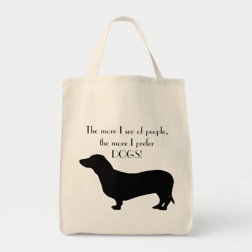 Dachshund dog black silhouette quotation cute tote bag