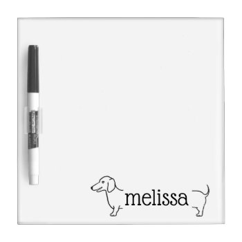 Dachshund Dog Border | Custom Name Template Dry Erase Board by clever_bits at Zazzle