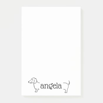 Dachshund Dog Border | Custom Name Template Post-it Notes by clever_bits at Zazzle