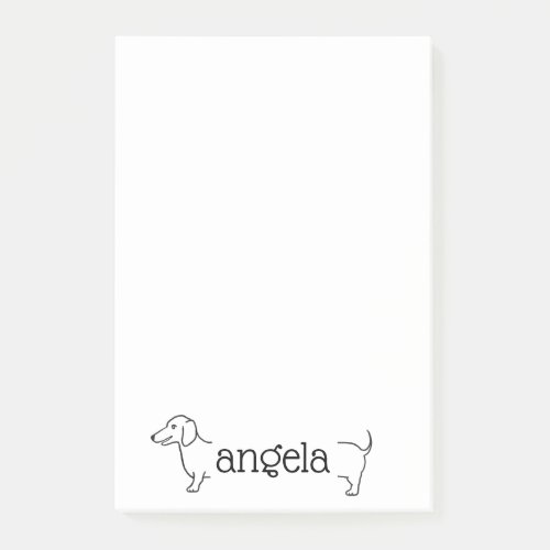 Dachshund Dog Border  Custom Name Template Post_it Notes