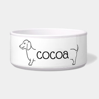 Dachshund Dog Border | Cute Doxie Name Bowl