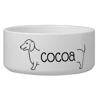 Dachshund Dog Border | Cute Doxie Name Bowl by clever_bits at Zazzle