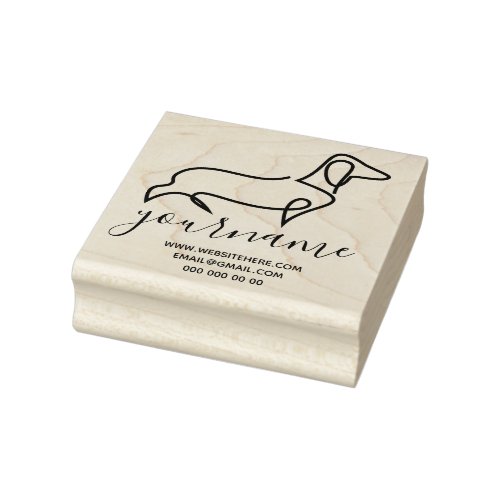 Dachshund Dog Breed Canine Kennel Line Art Drawing Rubber Stamp