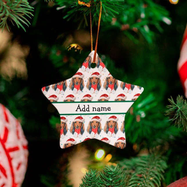 Dachshund Dog Breed Christmas Ceramic Ornament (Creator Uploaded)