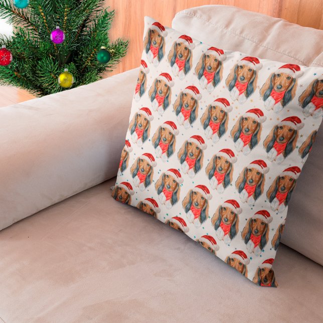 Dachshund Dog Breed Christmas Throw Pillow (Creator Uploaded)