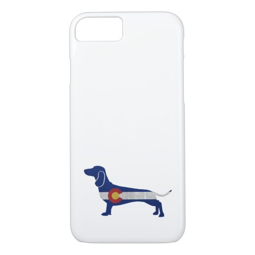 Dachshund Dog Breed Colorado Flag Silhouette iPhone 87 Case