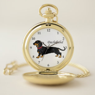 Dachshund Dog Breed .... illustration Pocket Watch