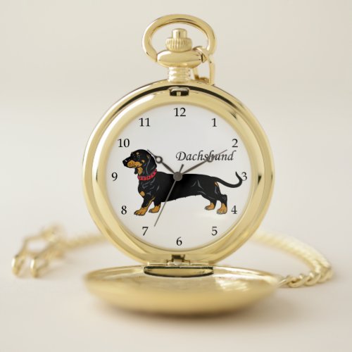 Dachshund Dog Breed  illustration Pocket Watch