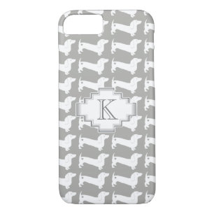 Dachshund Dog Breed Pattern Monogram iPhone 8/7 Case