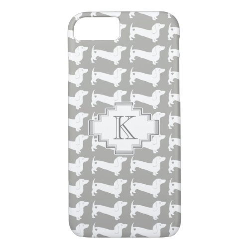 Dachshund Dog Breed Pattern Monogram iPhone 87 Case