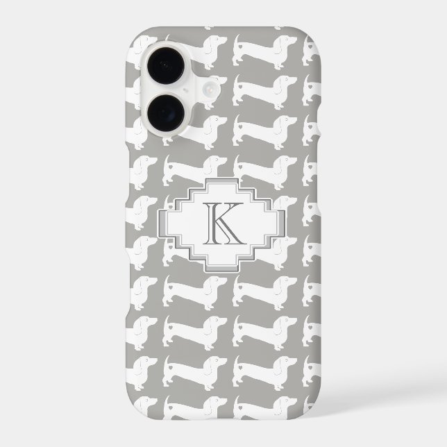 Dachshund Dog Breed Pattern Monogram Iphone Case (Back)