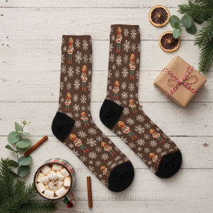 Dachshund Dog Brown Retro Custom Socks