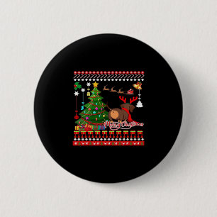 Dachshund Dog Butt Christmas Ugly Classic T-Shirt Button