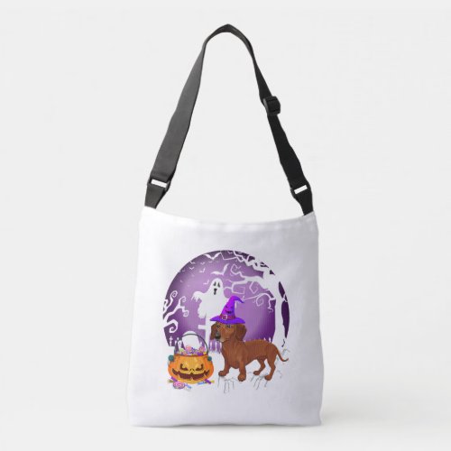 Dachshund Dog Candy Pumpkin Halloween Lover Crossbody Bag