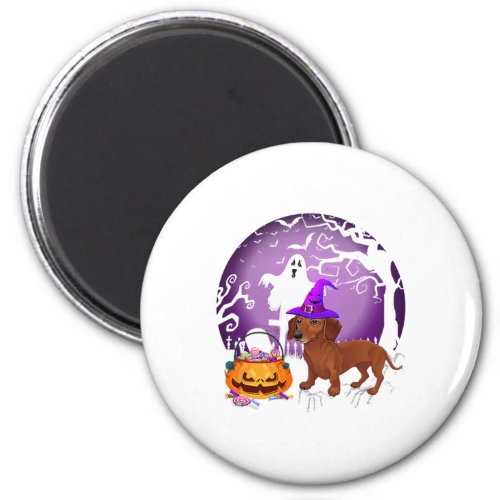 Dachshund Dog Candy Pumpkin Halloween Lover Magnet