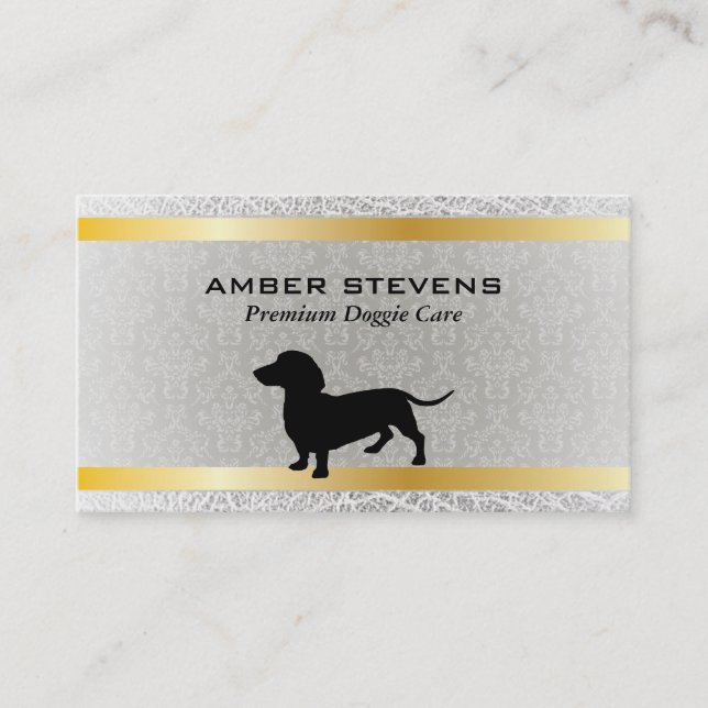 Dachshund | Dog Care (premium) Business Card (Front)