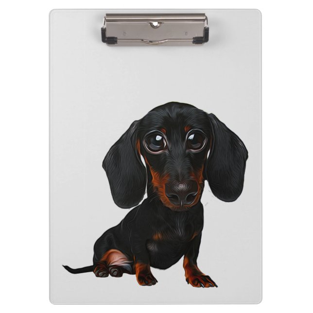 Dachshund Dog Caricature Clipboard (Front)