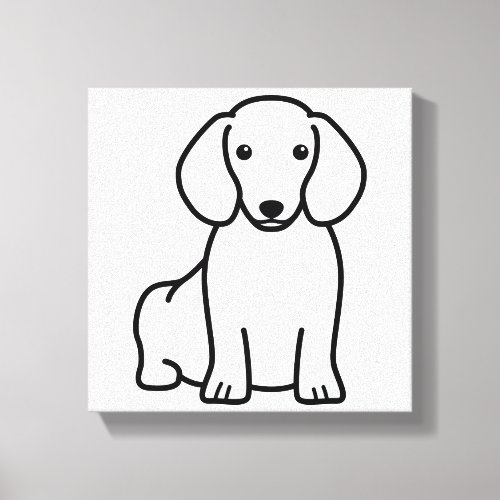 Dachshund Dog Cartoon Canvas Print