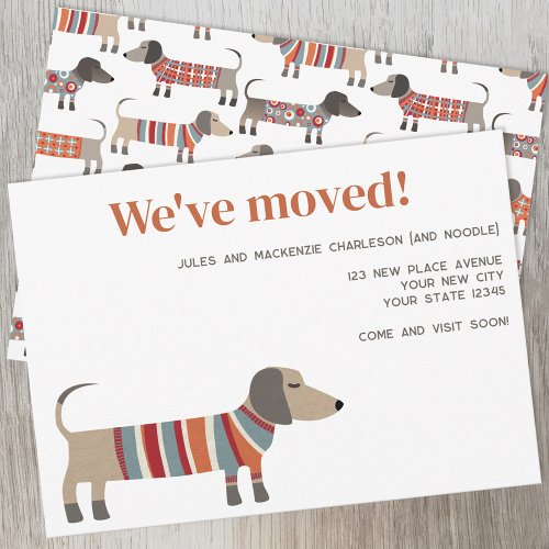 Dachshund Dog Change of Address Announcement
