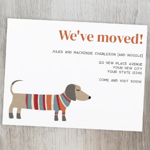 Dachshund Dog Change of Address Announcement Postcard