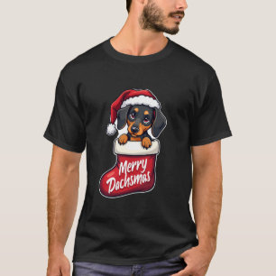 Dachshund Dog Christmas 2024 Funny T-Shirt