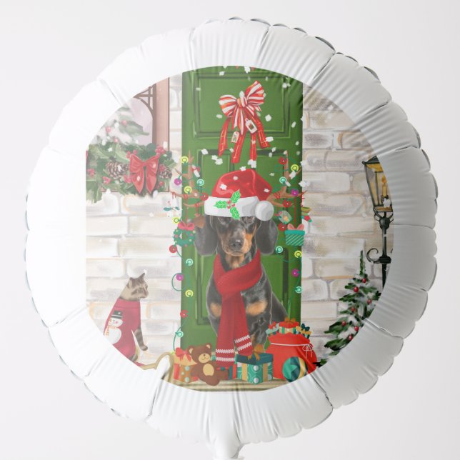 Dachshund Dog Christmas   Balloon (Front)
