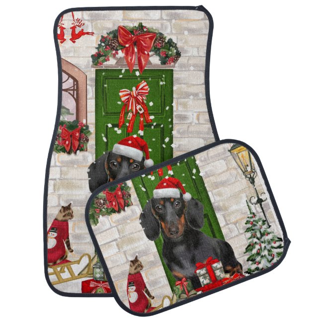 Dachshund Dog Christmas   Car Floor Mat (Set)