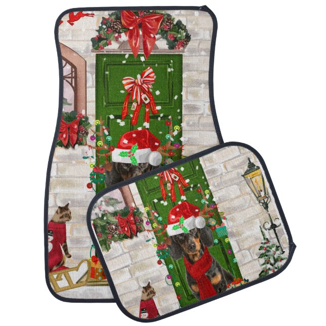 Dachshund Dog Christmas   Car Floor Mat (Set)