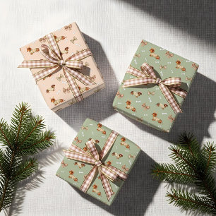 Dachshund Dog Christmas Checkerboard Sweater Bow Wrapping Paper Sheets
