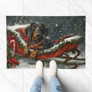 Dachshund Dog Christmas Festive  Doormat