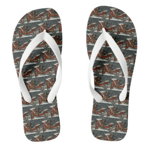 Dachshund Dog Christmas Festive Flip Flops