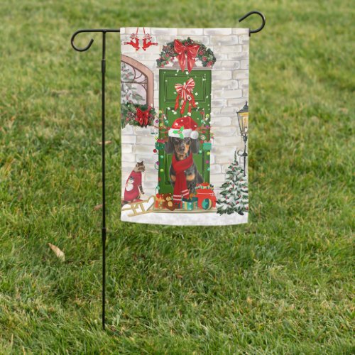 Dachshund Dog Christmas   Garden Flag