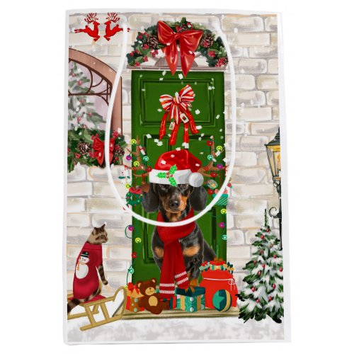 Dachshund Dog Christmas   Medium Gift Bag