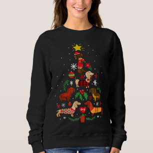 Dachshund Dog Christmas Ornament Tree Merry Christ Sweatshirt