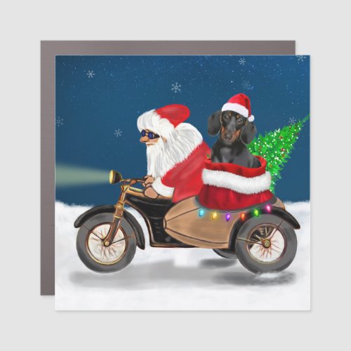 Dachshund Dog Christmas Santa Claus  Car Magnet