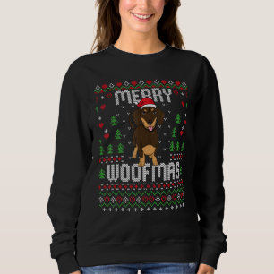 Dachshund Dog Christmas Sweater Ugly Xmas Merry Wo